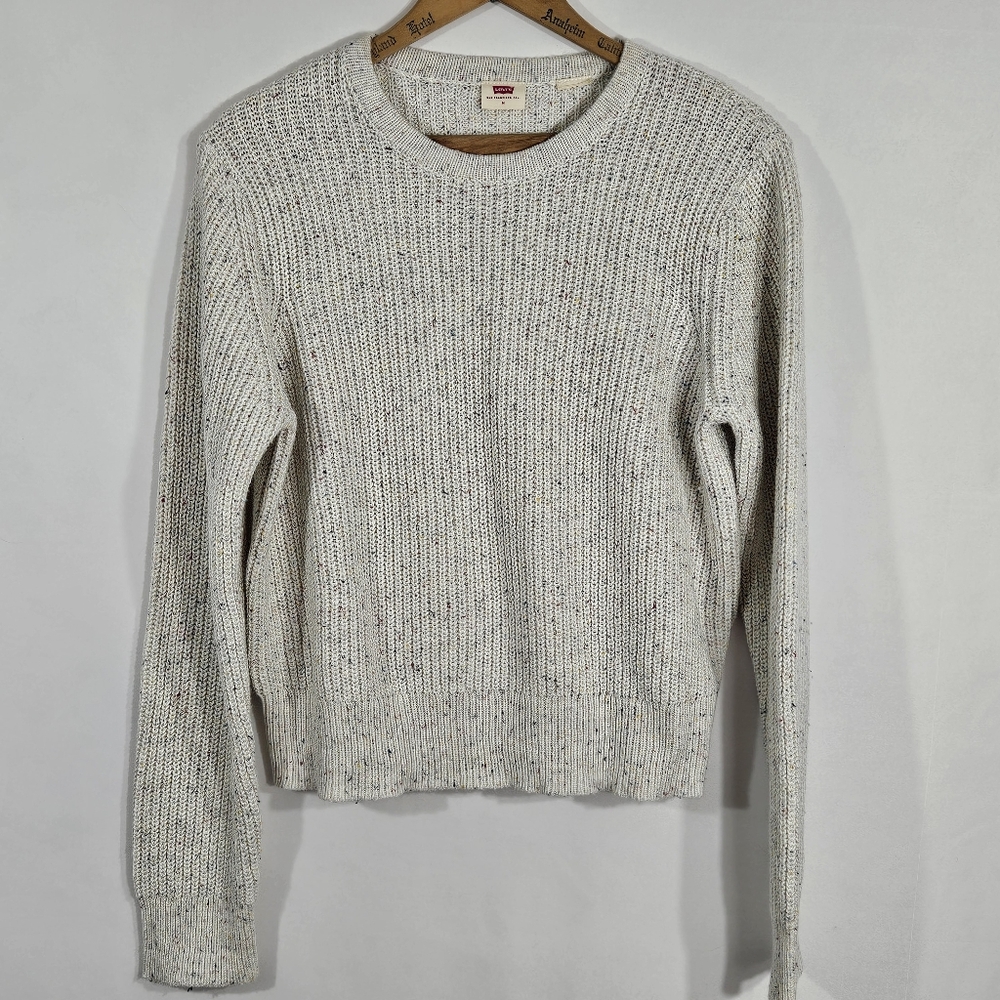 Levi's Cropped Oatmeal Confetti Sweater M